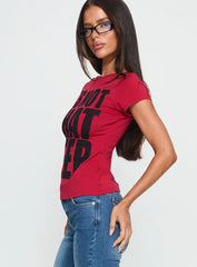 It's Not That Deep Graphic Baby Tee Red
