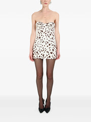 Vintage American Leopard Print Strapless Ruched Waist-Cinching Mini Dress | Y2K Sexy Bodycon Dress