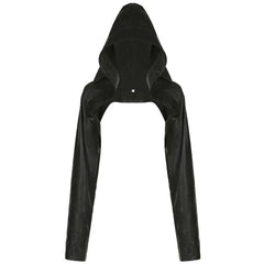 Boho Irregular One-Sleeve Hooded Leather Techwear Arm Warmer Collection