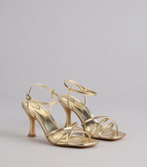 Shine Hour Metallic Strappy Stiletto Heels