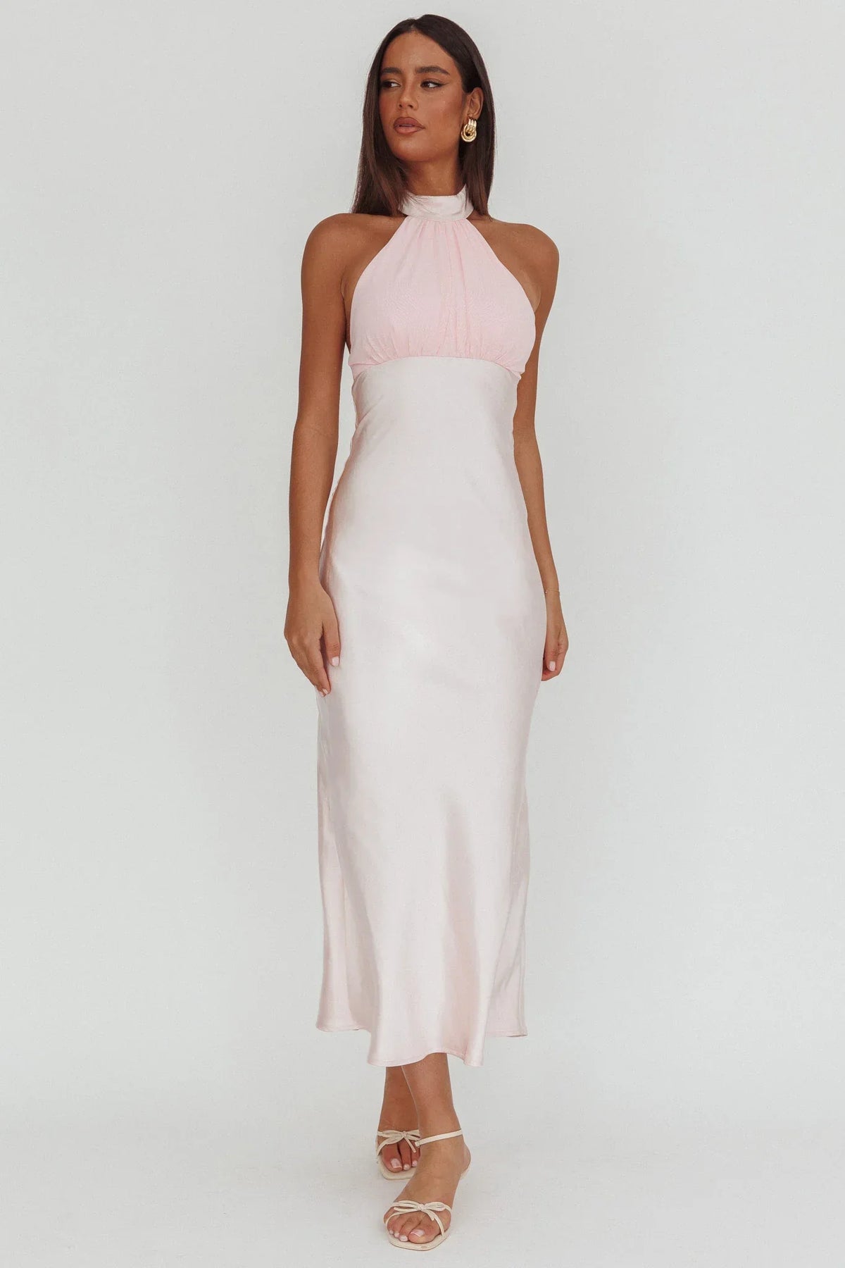 Kaivira Halterneck Maxi Dress Pink