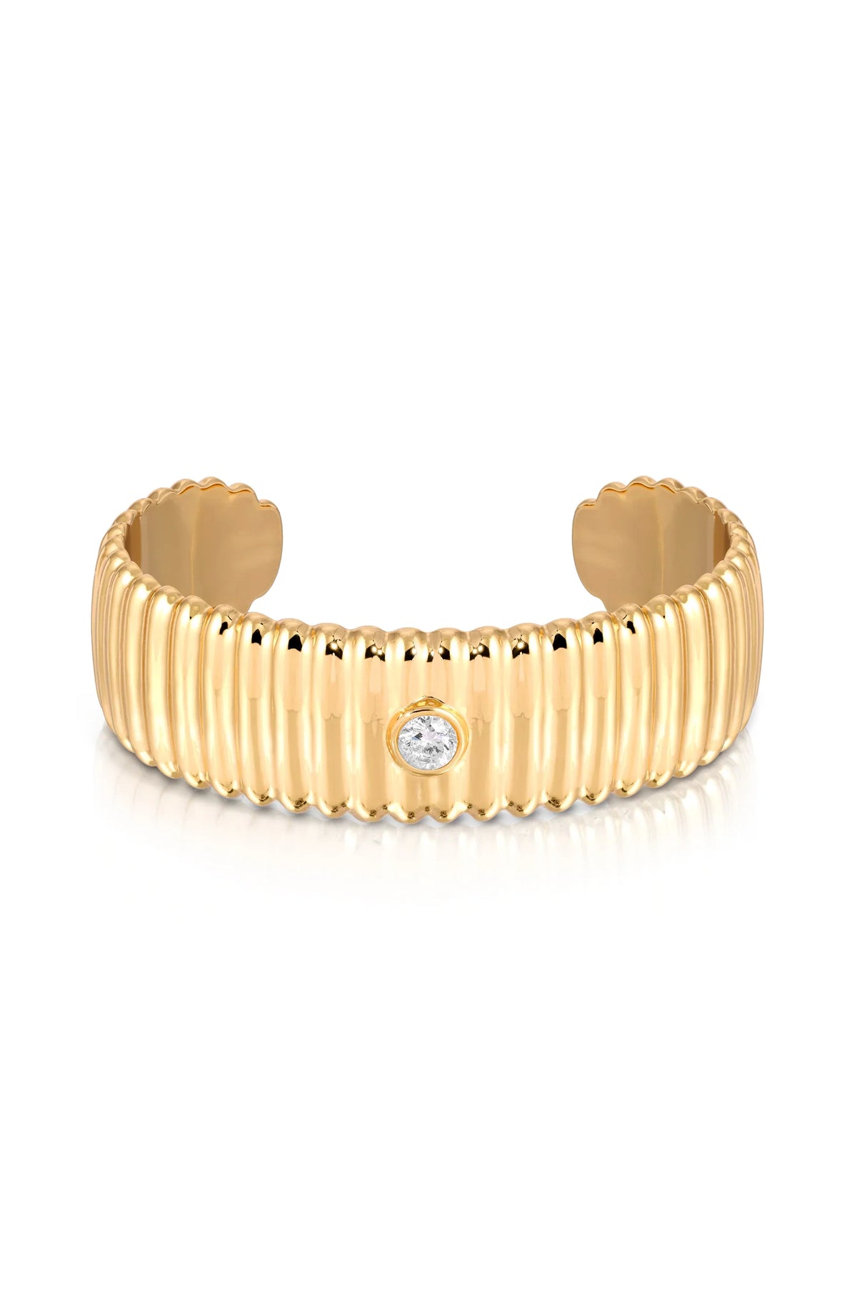Ribbed Crystal Cuff