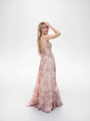 The Scarlette Dress in Peach Tapestry ll