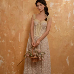French Coquette Lace Corset Long Dress | Girly Elegant Slip Mini Dress