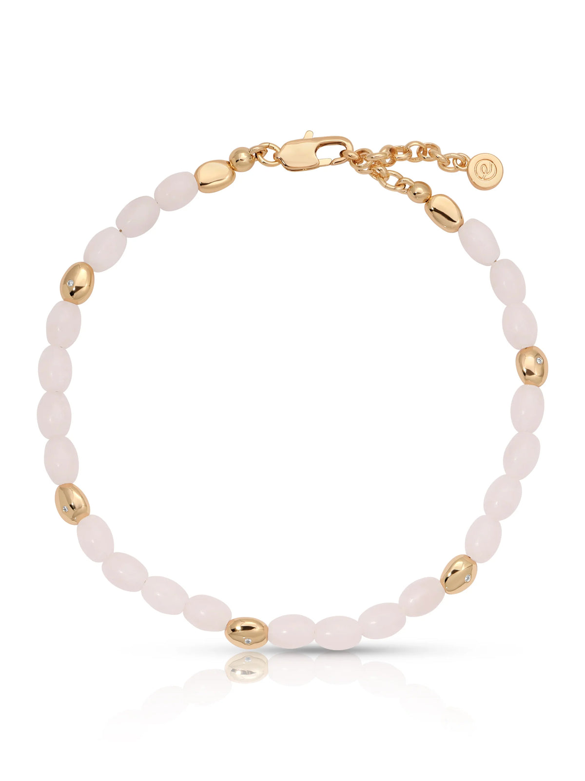 Rose Polished Pebble Anklet