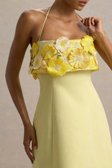 Shelley | Lemon Floral Bandeau Micro-Mini Dress