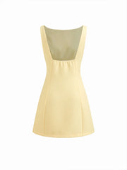 Jacquard Boat Neck Bowknot Ruched Mini Dress