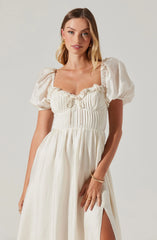 Lunaria Pleated Bustier Midi Dress