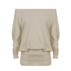 Boho Off-Shoulder Ruched Waist Long Sleeve Top Collection