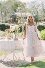 Rosie Shoulder Tie Midi DressPink