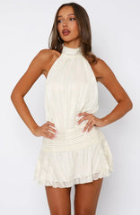 Captivate My Focus Mini Dress Cream