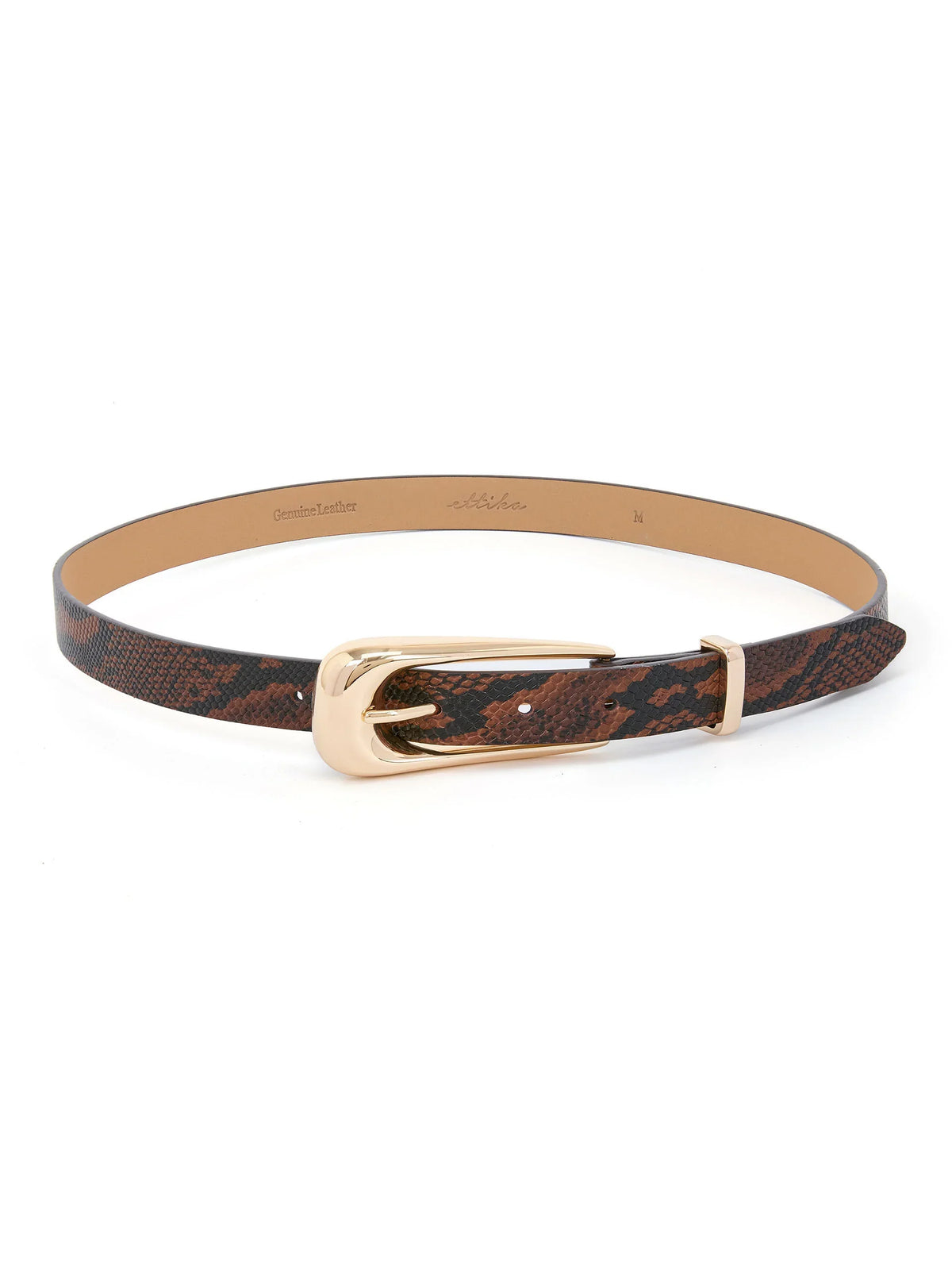 Brown Snake Signature Buckle Belt