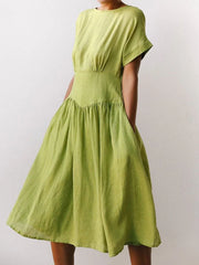 Casual Solid Color Pocket Dress